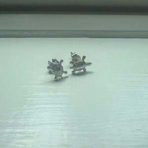 Sterling Silver Turtle Stud Earrings